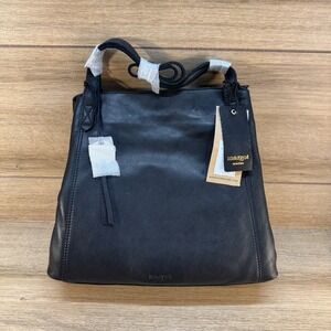 New Margot New York Leather Marcy Tote Shoulder Bag Purse Black